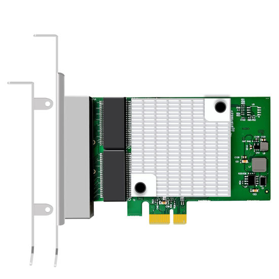 Picture of GLOTRENDS ST7387 4-Port Gigabit PCIe Ethernet Network Card, 4 x RTL8111H Chip, 4 x RJ45 LAN Port, PCIe X1 Installation