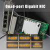 Picture of GLOTRENDS ST7387 4-Port Gigabit PCIe Ethernet Network Card, 4 x RTL8111H Chip, 4 x RJ45 LAN Port, PCIe X1 Installation