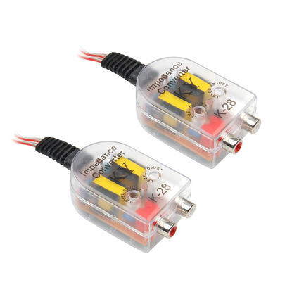 Picture of Crynod 2 PCS Car High Frequency to Low Frequency Output Converter, Speaker Output to RCA Line Control Audio Signal Adapter, CD Player High and Low Modified Audio Wiring, Universal Car (Transparent)