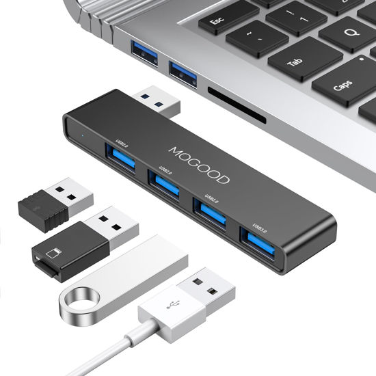 Picture of USB Hub 3.0 MOGOOD USB Hub for Laptop USB Splitter USB Port Splitter USB Port Expander USB Multiport Adapter Laptop, Xbox, Flash Drive, HDD, Console, Printer, Camera,Keyborad, Mouse