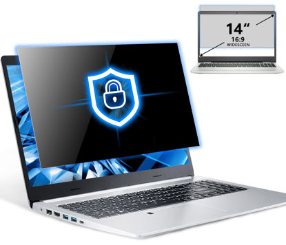 Picture of Laptop Privacy Screen 14 in, FILMEXT Privacy Protection Filter for Laptop 14"Asus/ 14"Acer/14"HP/14"Dell/14"Toshiba 16:9, Anti-Spy,Anti-Glare,Blocks 99% UV & Blue Light -Matte Privacy Screen Protector