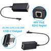 Picture of REVODATA 25W PoE to USB C Adapter Converter , PoE to Type-C Power Output with Ethernet, 5V/9V/12V/15V/20V Adaptive Output, Wired Broadband and PD Charging for Phone/Tablet (PD2CAT-20V)