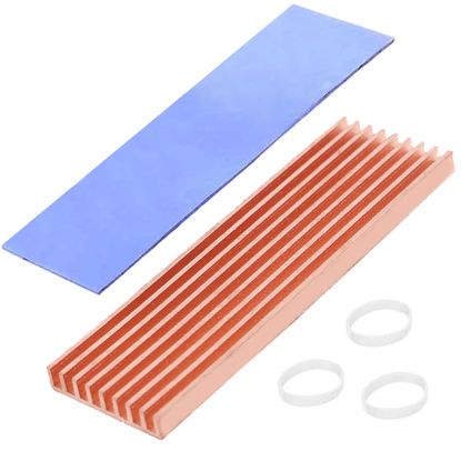 Picture of Haojiaho Laptop NVMe M.2 Heatsink with Silicone Thermal Pad，70x21x6mm Heat Sink Copper for 2280 M2 SSD Laptop PS5