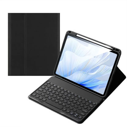 Picture of kaitesi Keyboard Case for iPad Pro 11 inch M4, Round Key Colour Detachable Bluetooth Keyboard and Pencil Holder for iPad Pro 11" 2024,Black
