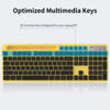 Picture of Wireless Keyboard and Mouse Combo, MARVO 2.4G Ergonomic Wireless Computer Keyboard with Phone Tablet Holder, Silent Mouse with 6 Button, Compatible with MacBook, Windows (Yellow)