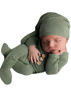 Picture of Fashion Newborn Boys Girls Baby Photo Shoot Props Outfits Crochet Clothes Long Tail Hat Pants Photography Props (grey-green)