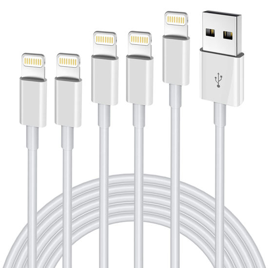 Picture of [Apple MFi Certified] Lightning Cable 5pack [3/3/6/6/10FT] Fast iPhone Charging Cord Compatible for iPhone 14/13 mini/13/12/11 Pro MAX/XR/XS/8/7/Plus/6S/SE/iPad