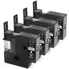 Picture of Label KINGDOM Compatible Label Replace for Dymo D1 45021 White on Black Standard Label Tape Refills, 1/2 Inch W x 23 Feet L, S0720610 for LabelManager 210D 280 160 450D Label Maker (4 Pack)