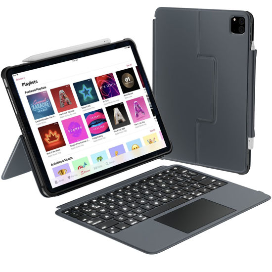 Picture of Macally iPad Air 13 Inch Case Keyboard (M2, 2024) | iPad Pro 12.9 Keyboard Case (5/6th Gen) Detachable Backlit Keyboard with Large Trackpad, Multi-View Stand, Pencil Holder