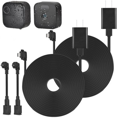 Picture of 2Pack 16.4ft/5m Power Cable with Adapter for Blink Outdoor 4 (4th Gen), Blink Outdoor/Indoor (3rd Gen)&Blink XT/XT2, Weatherproof Outdoor Extension Charger Cable with Extra Type C to Micro USB Adapter