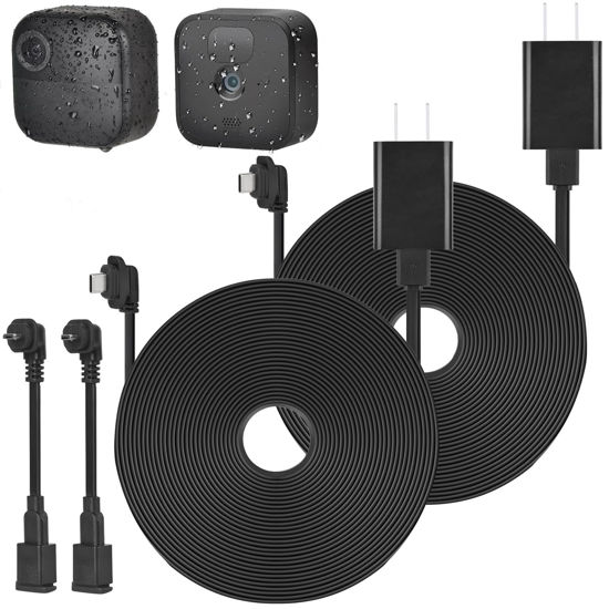 Picture of 2Pack 16.4ft/5m Power Cable with Adapter for Blink Outdoor 4 (4th Gen), Blink Outdoor/Indoor (3rd Gen)&Blink XT/XT2, Weatherproof Outdoor Extension Charger Cable with Extra Type C to Micro USB Adapter