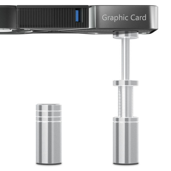 Picture of Ausvrkkit GPU Support Bracket, Adjustable Height GPU Sag Bracket with Magnet and Non-Slip Sheet, GPU Brace for Prevent Universal VGA Graphics Card Sag (M-Silver)