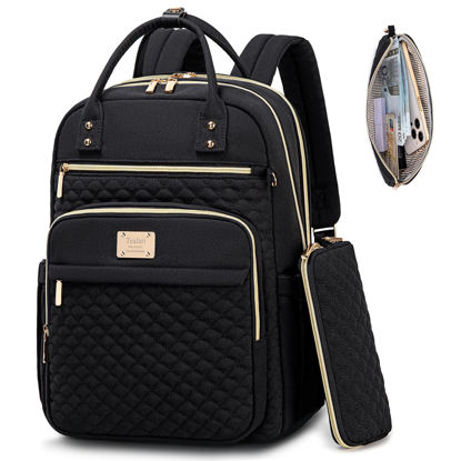 Picture of Tealari Laptop Backpack for Women,15.6 Inch Laptop Backpack for Work,Water Resistant Travel Backpack,College Bookbag with Wallet