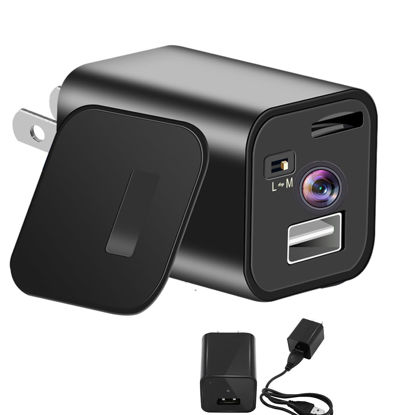 Picture of 2024 New Hidden Camera Detector with Charger, 1080P Security Portable Camera, Mini Nanny Cam with Loop Working for Indoor/Ourdoor Surveillance, No Audio, No WiFi, up to 64GB SD Card (Not Included)