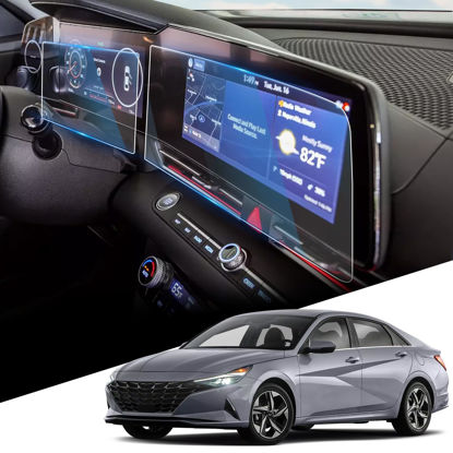 Picture of For 2025 Hyundai Elantra Screen Protector - 2021-2025 Elantra (SE/SEL/Limited/N Line) 10.25 Inch Touchscreen+Dashboard Screen Protector 2021-2025 Elantra Accessories 9H Hardness Tempered Glass- HD