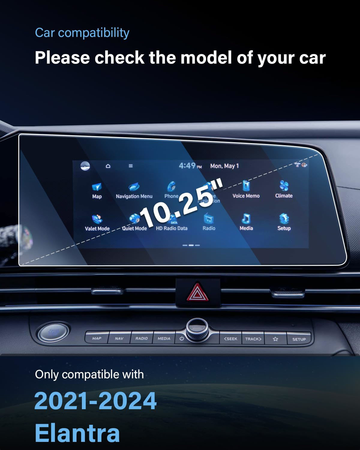 GetUSCart- For 2025 Hyundai Elantra Screen Protector - 2021-2025 ...
