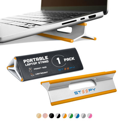Picture of Steepy Portable Laptop Stand for Desk - 3 Heights Computer Stand for Laptop - Laptop Desk Stand - Portable Laptop Riser for Desk - Adjustable Laptop Stand - Laptop Stand for Desk Adjustable Height