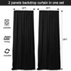 Picture of HAEFOO 10x10ft Black Backdrop Curtains for Parties Wedding Baby Shower Curtain Backdrop for Birthday Stage Background Decorations Thick Polyester Fabric Black Drapes for Backdrop 5x10ft, 2 Panels