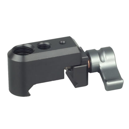 Picture of DEKEENSTAR NATO Clamp,Quick Release NATO Rail Clamp with 1/4" 3/8" Threads for Camera Cage Cold Shoe Adapter Monitor Support Mount Magic Arm Ballhead Video Light Microphone