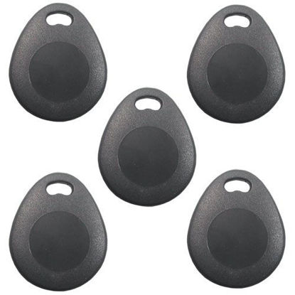 Picture of Visionis FPC-5273 Contactless RFID Proximity Smart Entry Key Fob 125kHz TK4100 26 Bit Tag for Keypad Reader Entry Access Control Pack of 5
