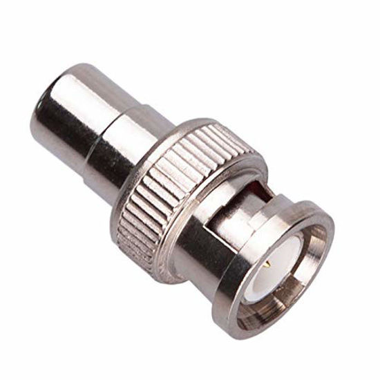 Picture of BNC Male to RCA Female Phono Adapter CCTV Power Coax Coaxial Coupler Connector Plug Adaptor Compatible with CCTV Security Camera/Surveillance Systems DVRs Cameras Switchers TV Cable | Nickel Plated