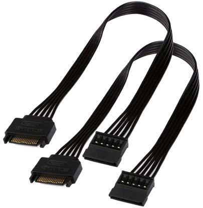 Picture of TeamProfitcom SATA Power Extension Cable, 15 Pin SATA Male to Female Extender Power Cable Adapter for Hard Drive Disk HDD, SSD (2 Pack) 24 Inches