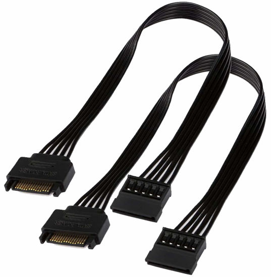 Picture of TeamProfitcom SATA Power Extension Cable, 15 Pin SATA Male to Female Extender Power Cable Adapter for Hard Drive Disk HDD, SSD (2 Pack) 24 Inches