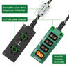 Picture of 12V Regulated Surge Protection Metal P-Tap D-Tap Splitter with ON/Off Switch for ARRI|RED|Sony|DJI|TILTA |SmallRig|V-Mount|Gold-Mount, 1/4"-20 Screw Threads-Braided Kevlar Cable 17.7 inches(Green)