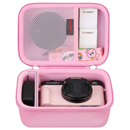 Picture of Elonbo 4K Digital Camera Carrying Case for Femivo/VETEK/IWEUKJLO/VJIANGER/WIKICO/Saneen/OIEXI 4K 48MP Vlogging Camera, Travel Compact Camera Storage Cover Bag Organizer Holder, Pink
