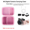 Picture of Elonbo 4K Digital Camera Carrying Case for Femivo/VETEK/IWEUKJLO/VJIANGER/WIKICO/Saneen/OIEXI 4K 48MP Vlogging Camera, Travel Compact Camera Storage Cover Bag Organizer Holder, Pink