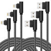 Picture of OCEEK iPhone Charger [MFi Certified] 3 Pack (3/6/10FT) Nylon Braided Lightning Cable Right Angle Fast Charging Cords Compatible with iPhone 14/13/12/11/ Xs/XS Max/XR/X/8/8 Plus/7/7 Plus iPad iPod