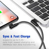 Picture of OCEEK iPhone Charger [MFi Certified] 3 Pack (3/6/10FT) Nylon Braided Lightning Cable Right Angle Fast Charging Cords Compatible with iPhone 14/13/12/11/ Xs/XS Max/XR/X/8/8 Plus/7/7 Plus iPad iPod