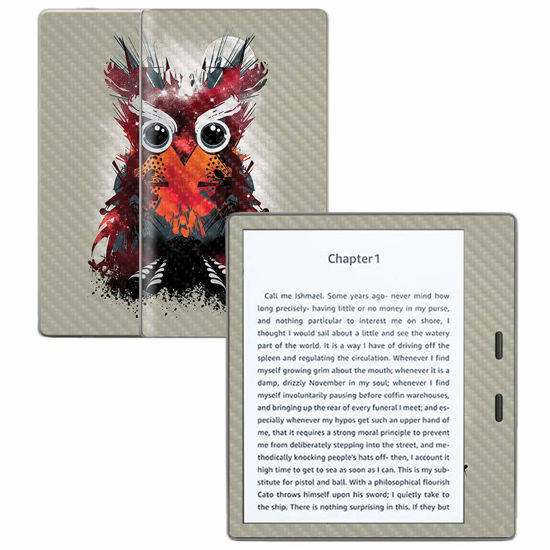 Picture of MightySkins Carbon Fiber Skin for Amazon Kindle Oasis 7" (9th Gen) - Owl Universe | Protective, Durable Textured Carbon Fiber Finish | Easy to Apply, Remove, and Change Styles | Made in The USA