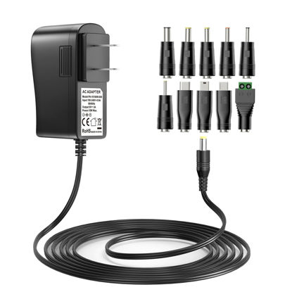 Picture of Nextbook Tablet Charger Adapter 5V 3A 2A 2.5A 1A AC DC Adapter w/ 8 Tips for Amazon Fire USB Hub TV Box LED Pixel Light Camera Speaker GPS Toys Webcam Router Power Supply Cord