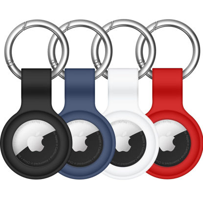 Picture of Linsaner Compatible with AirTag Case Keychain Air Tag Holder Silicone AirTags Key Ring Cases Tags Chain AirTag GPS Item Finders Accessories，Multicolor
