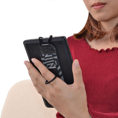 Picture of TFY Security Hand Strap with 360 Rotation Metal Ring Finger-Grip Holder & Stand for Kindle E-Readers - Kindle HD 6 / Kindle Paperwhite/Kindle Voyage