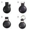Picture of 2 Pack KEEPXYZ Genuine Leather Airtag Holder Suitable for Apple Airtag Keychain Leather, Secure Air Tag Holder with Stainless Steel Ring Lock, Durable Airtag Case Cover Key Ring - Black V2.0 (No Hole)