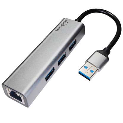Picture of USB to Ethernet Adapter,USB Hub with Ethernet,USB 3.0 Hub with RJ45,USB A to Ethernet with USB 3.0 Ports,USB Hub with 1GB RJ45 Ethernet,Compatible with Windows,Mac OS,Linux,and More