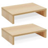 Picture of TEAMIX Wood Monitor Stand Riser-2 Pack,Maple Adjustable Monitor Stand Dual Monitor Riser for 2 Monitors/Laptop/PC Computer Stand for Desk