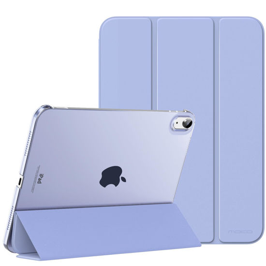 Picture of MoKo for iPad 10th Generation Case 2022, Slim Stand Hard PC Translucent Back Shell Smart Cover Case for iPad 10th Gen 10.9 inch 2022, Support Touch ID, Auto Wake/Sleep,Lavender Purple