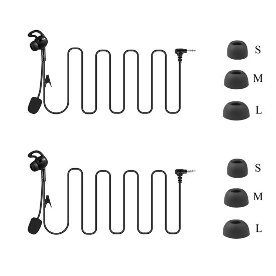 Picture of MIMIRACLE 2 Pack Referee Headset, Left-Ear in Ear HiFi Earphone Earpiece Fit for V6 V4 FBIM Football Soccer Coach Intercom