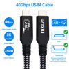 Picture of UAYXILI USB 4 Cable for Thunderbolt 4 Cable with 240W Fast Charging,40Gbps Data Transfer and 8K@60Hz Video,USB4/USB-C Data Cable Compatible with Thunderbolt 4/3, iPhone15,MacBook (Black, 6.6FT/2M)