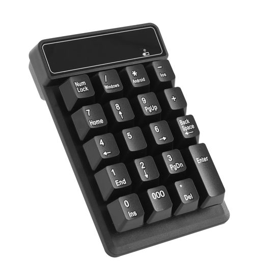 Picture of RaceGT Bluetooth Number pad, 19-Keys Wireless Numeric Keypad, Portable Mini Multi-Function Accounting Number Keypad Keyboard Extensions for Laptop/Desktop/Notebook
