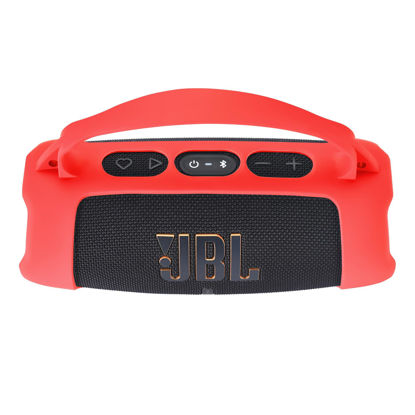 Picture of Hzycwgone Silicone Cover Case for JBL Charge 5 Wi-Fi Portable Wireless Speaker/Charge 5 Bluetooth Speaker,for JBL Charge 5 Wi-Fi/Charge 5 Carrying Skin Shoulder Bag Accessories(Red)