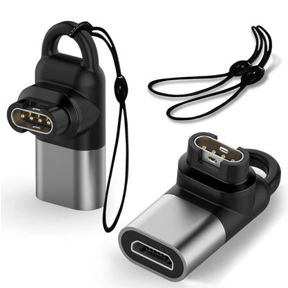 Picture of (2 Pack) Miimall Compatible for Garmin Forerunner 965/265/265S Charger to Micro Female Adapter, Portable Safety Charging Converter Micro Adapter for Garmin Watch, Instinct 2/2S (Grey)