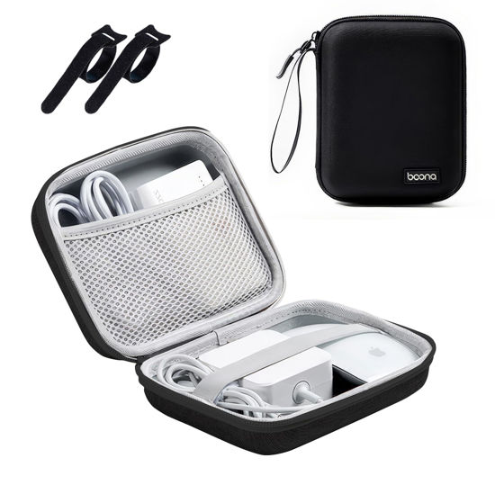 Picture of HOMEGYMFREE Charger Case for MacBook, Small Charger Organizer, Portable Pouch Travel Storage for Laptop Accessories, Waterproof for Magic Mouse, Power Bank,Charging Cords (Black)…