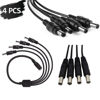Picture of DC 1 Female to 4 Male Output Power Splitter Cable 4 Pcs 1 to 4 DC CCTV Camera Power Splitter Cable Y Adapter for CCTV Security Cameras and LED Strip Lights Deguangxin (4 Pcs 1 to 4 way)