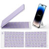 Picture of Samsers Bluetooth Foldable Keyboard, Wireless Portable Folding Keyboard, Full-Size Ultra-Slim Rechargeable Keyboard Connect Up to 3 Devices for iOS Android Windows Phone Tablet and Laptop, Purple