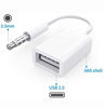 Picture of Naiyal AUX to USB Adapter, USB Female to 3.5mm Jack Audio Dongle, 3.5mm Male Aux Cord Plug to USB 2.0 Converter Cable Only Support Play Music on Car (White-1Pack)