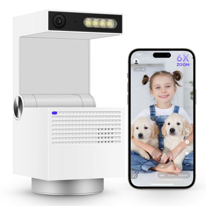 Picture of Psync Genie S 5MP Indoor Security Camera, Pan Tilt WiFi Camera for Baby Monitor/Pet Camera with Phone app, Auto Tracking, Person/Pet Detection, 2-Way Audio, 64GB Local Storage, Full-Screen Display